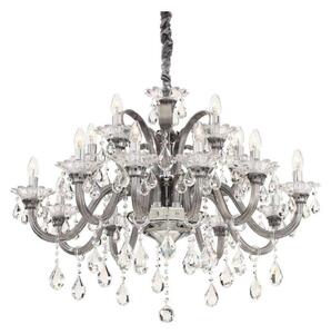 Ideal Lux - Кристален пендел COLOSSAL 15xE14/40W/230V Ø 95 см сив