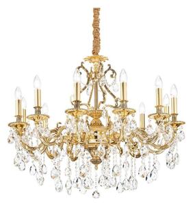 Ideal Lux - Кристален пендел GIOCONDA 12xE14/40W/230V Ø 90 см златист