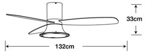 Lucci Air 210661-LED Димируем вентилатор FLUSSO 1xGX53/18W/230V дърво/бял + д.у