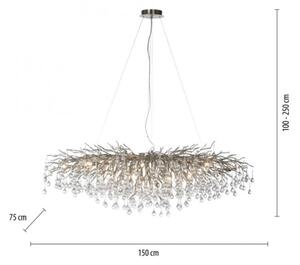 Paul Neuhaus 2031-55 - Пендел ICICLE 15xG9/40W/230V 75x150 см хром