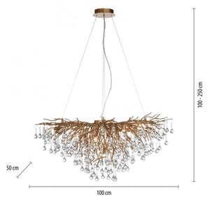 Paul Neuhaus 2192-11 - Пендел ICICLE 10xG9/40W/230V 50x100 см месинг