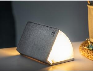 Сива LED настолна лампа с текстилен абажур (височина 2,5 cm) Booklight – Gingko