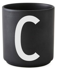 Черна порцеланова чаша Alphabet C, 250 ml A-Z - Design Letters