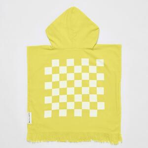 Жълта бебешка плажна кърпа с качулка , 3-6 години Checkerboard - Sunnylife