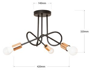 LED плафон OXFORD 3xE27/15W/230V, черен