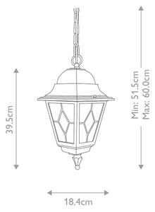 Elstead NR9-BLK - Екстериорен полилей NORFOLK 1xE27/100W/230V IP43