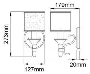 Kichler KL-LACEY1-AP - Стенно осветително тяло LACEY 1xE14/40W/230V матов хром