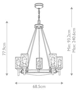 Elstead HK-COLLIER5 - Висящ полилей COLLIER 5xE27/100W/230V