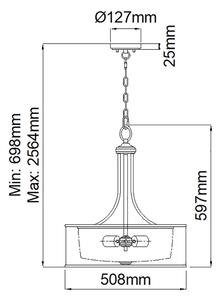 Kichler KL-LACEY-P-L-AP - Полилей на верига LACEY 4xE27/60W/230V матов хром