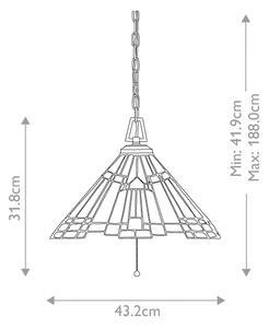 Elstead QZ-INGLENOOK-P-A - Полилей на верига Tiffany INGLENOOK 3xE27/60W/230V
