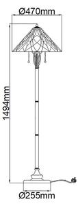 Elstead QZ-VICTORY-FL - Подова лампа Tiffany VICTORY 2xE27/60W/230V