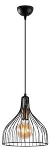 Черно висящо осветително тяло с метален абажур ø 25 cm Cafu – Opviq lights