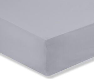 Сив еластичен чаршаф от памук перкал 135x190 cm Cotton Percale – Bianca