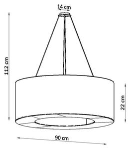Sollux SL.0796 - Висящ полилей SATURNO 8xE27/60W/230V ⌀ 90см черен