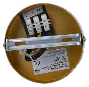 Висящ полилей DUO 3xE14/40W/230V златист/черен