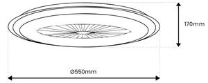 LED Димируема лампа с вентилатор ARIA LED/38W/230V черна/бяла + д.у