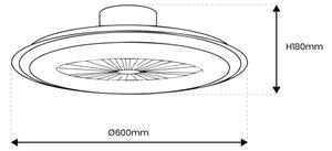 LED Димируема лампа с вентилатор ZEPHYR LED/48W/230V златист + д.у