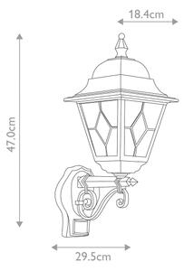 Elstead - Екстериорен аплик със сензор NORFOLK 1xE27/100W/230V IP43