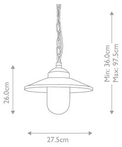 Elstead KLAMPENBORG8 - Външен полилей на верига KLAMPENBORG 1xE27/60W/230V IP44