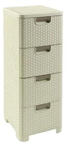 Кремав пластмасов висок шкаф за баня 33x79 cm Rattan – Curver
