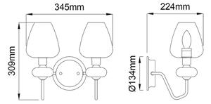Elstead - Аплик ARMAND 2xE14/40W/230V черен/месинг