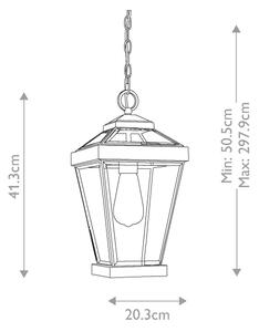 Quoizel QZ-RAVINE8-M - Екстериорен пендел RAVINE 1xE27/60W/230V IP23 кафяв