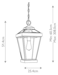 Quoizel QZ-RAVINE8-L - Екстериорен пендел RAVINE 1xE27/60W/230V IP23 кафяв