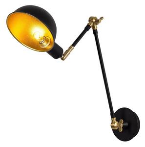 Черна/ в златист цвят стенна лампа ø 15 cm Sihen – Opviq lights