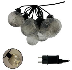 LED външен декоративен гирлянд 10xLED/0,15W/230V 6,8 m IP44 черен/димчат