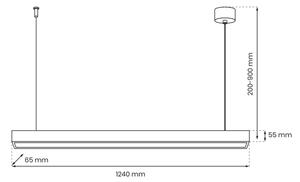Полилей LUNGO T8 1xG13/18W/230V черен на кабел