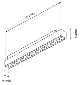 LED Лампа за релсова система MAGNETIC TRACK LED/18W/48V 4000K