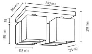 Spot-Light 2241436 - Плафониера GREAT 4xE27/25W/230V