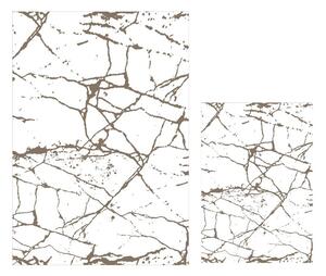 Бели/кафяви килими за баня в комплект 2 бр. 60x100 cm Cracks – Mila Home