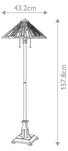 Quoizel QZ-MAYBECK-FL - Подова лампа Tiffany MAYBECK 2xE27/60W/230V