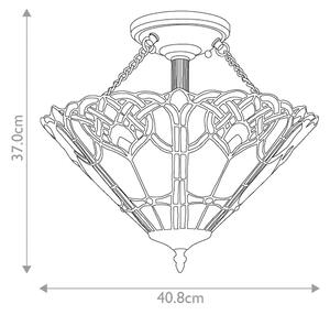 Quoizel QZ-CAMBRIDGE-SF - Таванно осветително тяло Tiffany CAMBRIDGE 2xE27/100W/230V