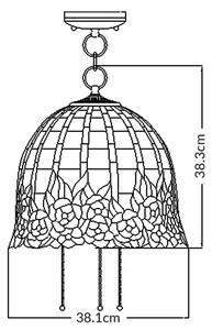 Quoizel QZ-ROSECLIFFE-P - Полилей на верига Tiffany ROSECLIFFE 3xE27/100W/230V