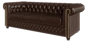 Тъмнокафяв диван от изкуствена кожа 203 cm York - Ropez