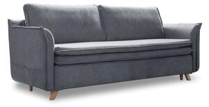 Сив кадифен разтегателен диван 225 cm Charming Charlie – Miuform