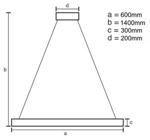 LED Димируем кристален полилей на връв LED/80W/230V + дистанционно управление