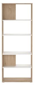 Етажерка за книги в дъбов декор в бял и естествен цвят 80x205 cm Sign - Tvilum