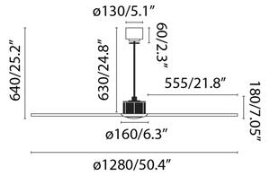 FARO 33395-10 - LED таванен вентилатор JUST FAN LED/16W/230V д. 128 см + д.у