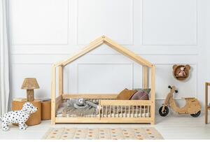 Детско легло къща от масивен бор в естествен цвят 90x160 cm Mila RMW – Adeko