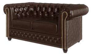 Тъмнокафяв разтегателен диван от изкуствена кожа 148 cm York - Ropez