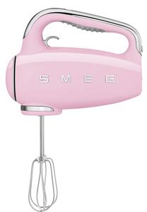 Ръчен миксер SMEG 50's Style HMF01PKEU, 250W, 9 скорости, Турбо, Скрит LED дисплей, Таймер, Аксесоари, Розов