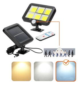 LED соларен прожектор с сензор LED/1,5W/3,7V 6000K IP44 1200 mAh