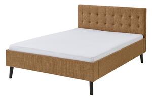 Кафяво тапицирано двойно легло 140x200 cm Empire - Meise Möbel