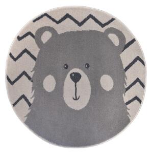 Сив детски килим ø 100 cm Bear - Hanse Home