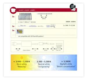 Paulmann 70624 - LED лента MAXLED 3м 20W 230V с димер и дистанционно
