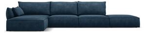 Тъмносин ъглов диван (ляв ъгъл) Vanda - Mazzini Sofas