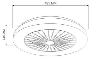 LED Димируем плафон с вентилатор LED/48W/230V 3000-6500K + д.у